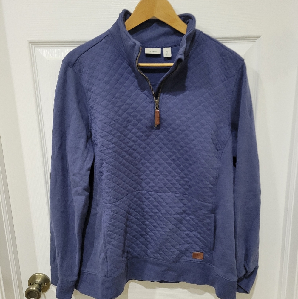 L.L. Bean Blue Lightweight Quilted Shirt Jacket